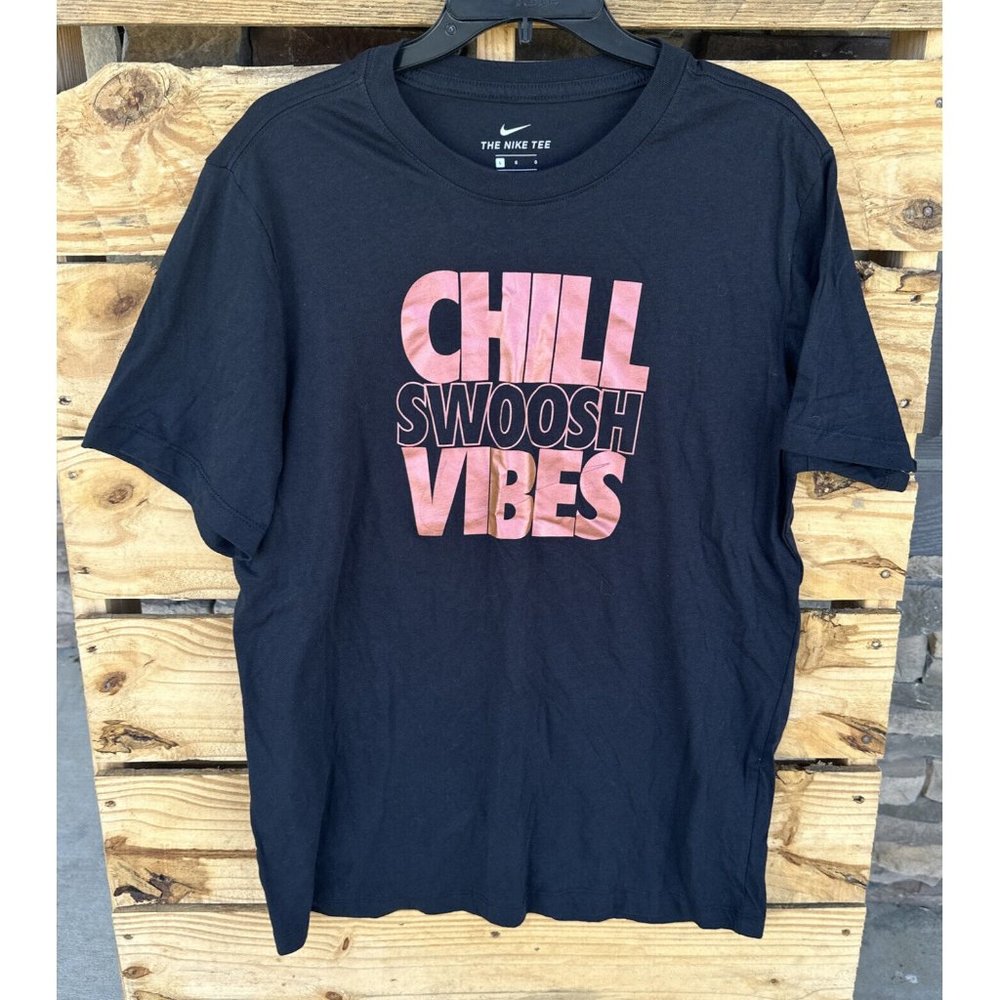 NIKE CHILL SWOOSH VIBES T SHIRT MENS BLACK LARGE